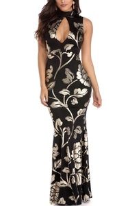 Windsor Rachel floral formal holiday party dress